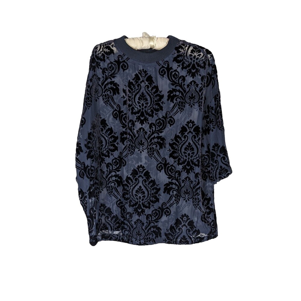 ASOS Ornate Black on Blue Short Sleeve Tee